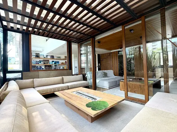 Roof lounge under a timber pergola
